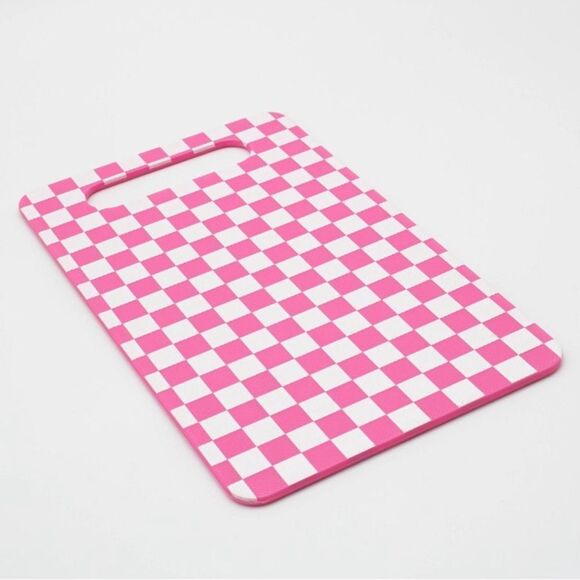 NWT Bullseye’s Playground Pink White Checkered Cutting Board 15” x 8.5” - Picture 3 of 6